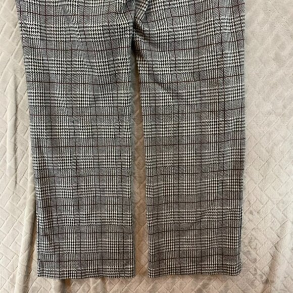Time And Tru Womens Large Office Dress Pants Gray Houndstooth Plaid Straight Leg - Picture 14 of 14